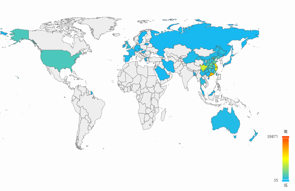 World map statistics feature
